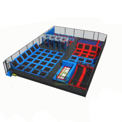 China With exciting protective net! ! ! Commercial Good Quality Super Large Jump Park Adult Indoor Trampoline for sale