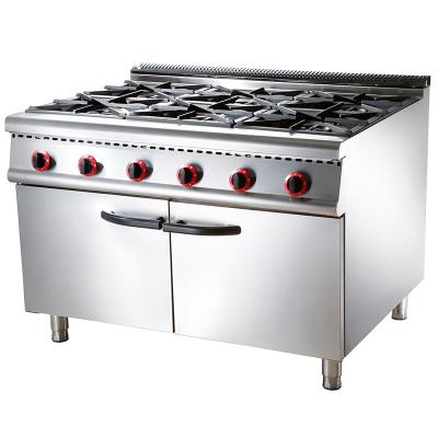 China High quality stainless steel Commerical gas stove with 4/6 burners &cabinet for sale