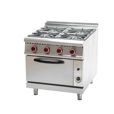 China Traditional LPG Cooking Equipment Commercial Kitchen 4 Burners Natural Gas Stoves With Gas Oven for sale