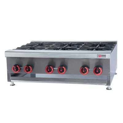 China Outdoor Commercial Portable Gas Cookers With 6 Burner Cooking Stove Equipment for sale