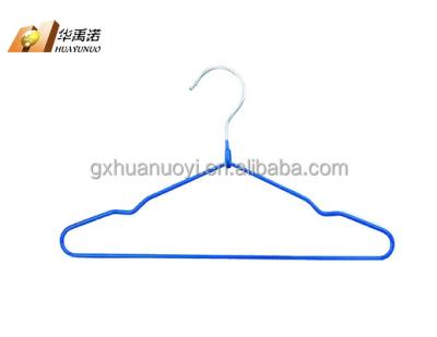 China Flat Metal Hanger With PVC Coated Out Notches On The Shoulder / Baby Clothes Hangers / Kids Hanger for sale