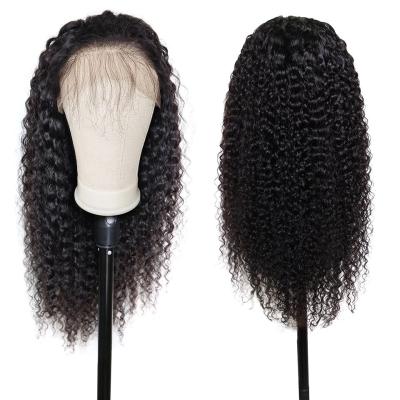 China Virgin Brazilian Thick Soft Smooth Jerry Kinky Curl Human Hair Lace Front Wig HD Lace Wigs Natural Deep Water Wave Hair Wigs for sale