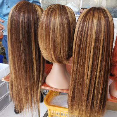 China Ucutehair Virgin Hair Ombre Balayage Brown Brazilian Body Wave Ombre Hair Human Hair Highlight Lace Front Wig Human Hair for sale