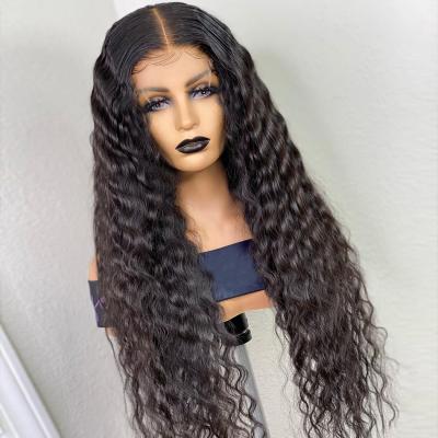 China Waterwave Soft Straight Thick Wig Curly Straight Hair Lace Front Wigs With Bangs For Indian Swiss Hd Lace Front Wigs Transparent Color Women for sale