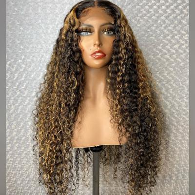 China Jerry Kinky Curly Lace Front Human Hair Wigs Brazilian Natural Deep Wave Lace Frontal Wig Remy Cuticle Aligned Human Hair for sale