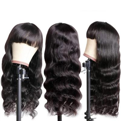 China Wholesale 10a Silky Straight Virgin Unprocessed Wave Cuticle Aligned Full Head Brazilian Twist Human Hair Machine Wig With Bang for sale