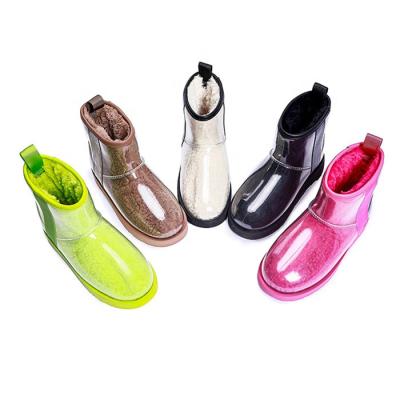 China F21original raincoat with logo light warm winter sale PVC jelly candy color waterproof transparent snow boots ladies for women for sale