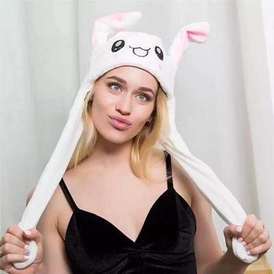 China 2021 COMMON Led Rabbit Hat With Pumping Moving Rabbit Bunny Ear Hat Plush Ears Air Mobile Funny Role Play for sale