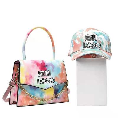 China 2021 Vintage Tie Dye Women Baseball Hat And Purse Matching Sets Wholesalers for sale