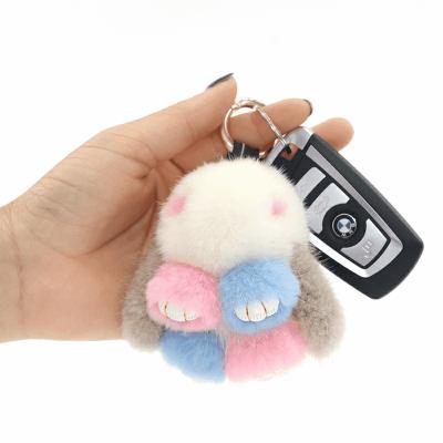 China The package is hung adorn the small rabbit fur rabbit genuine mink fur pendant rabbit mobile phone bag cute hanging key chain for sale