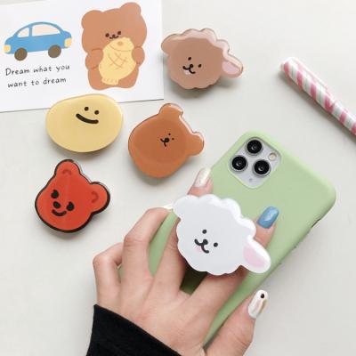 China PORTABLE 3d Cartoon Quicksand Fruit Animal Holder For Iphone Smartphone Mobile Phone Ring Holder Bracket Phone Grips for sale