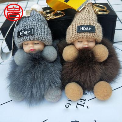 China Wholesale Custom Handmade Leather Wallet Purse Pocket Pendant/Fox Sleep Ball Doll Sleep Ball Decorative Accessories for sale