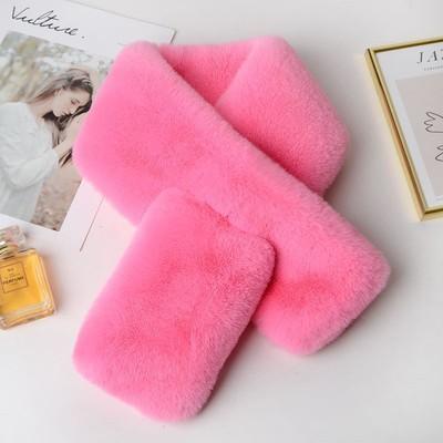 China Chinese Factory Wholesale Cheap High Quality Faux Fur Scarf Shawl Women Soft Smooth Feeling And Child Rabbit Plush Soft Scarf for sale