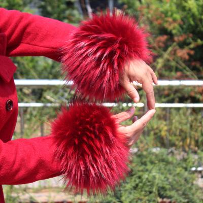 China Large Jacquard Winter Fox Fur Cuff for sale