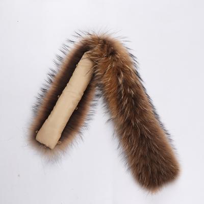 China 100% Real Fox/Large Raccoon Fur Collar For Hooded Coat Fur Trim For Coat Hz12355 for sale