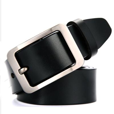 China Ys-bt022 Guangzhou Logo Daily Custom Made Belt Genuine Leather Belt Men's Belt Alloy Pin Buckle Brown And Black 100% For Men for sale