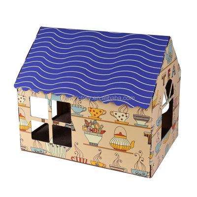 China Exclusive Design Cat Scratcher Big Size Corrugated Cat Scratching Style House Viable Cat Scratcher for sale