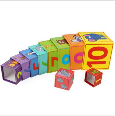 China Educational Toys Car Paper Bus Traffic Stacking Cubes Blocks For Kids Cardboard for sale