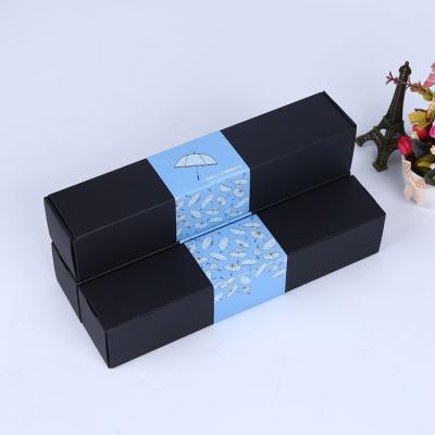 China Recycled Materials Black Logo Custom Cardboard Box For Umbrella Storage Packaging Box for sale