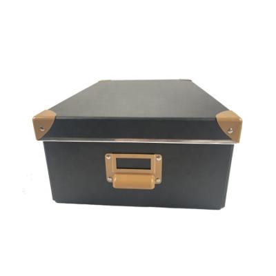 China Custom Printed High Quality Household Organizer Bin Foldable Paper Cardboard Desk And Storage Box Viable for sale