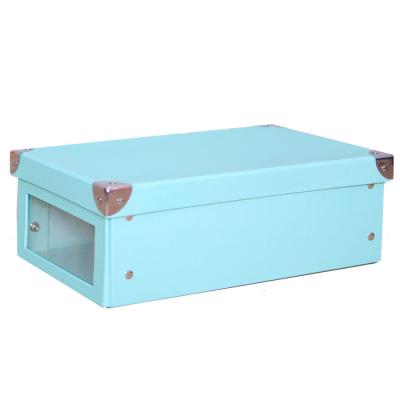 China Eco - Friendly Recycled Materials Cardboard Foldable Custom Shoe Boxes With Window for sale