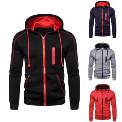 China High Quality Winter Slim Fit Solid Zipper Anti-wrinkle Men's Hoodies Slim Fit Jacket With Hood for sale