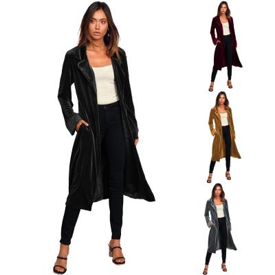 China New Anti-wrinkle long coat casual warm gold velvet coat autumn and winter jacket anorak from eBay Amazon for sale