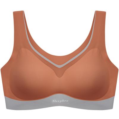 China Seamless Support Bra Wireless Breathable Push Up V-Neck Seamless Plain Seamless Bra Sports Yoga Bra Fitness Wireless Sleep Bra For Ladies for sale