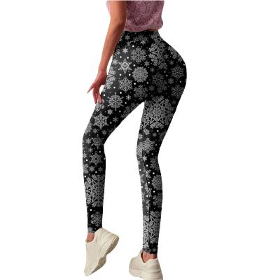 China Breathable Merry Christmas Festival Newcomer Fashion Digital Printing High Elastic Waist Pants Tight Christmas Leggings For Women for sale