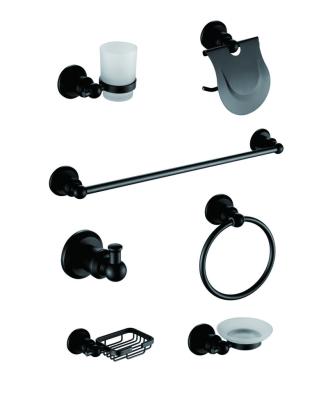 China 7 Modern Black Hotel Design Bathroom Accessories Wall Mounted Bathroom Accessories for sale