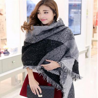 China Winter Women Brand Wrap Shawl Plaid Cashmere Long Scarves European American Tartan Soft Warm Covering Oversized Scarf Long Scarf for sale