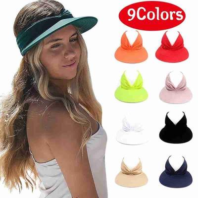 China Sun Protect Summer Men Women Sun Hat Candy Color Sunscreen Bicycle Sunshade Sun Visor Empty Top Soft Breathable Ny Hats for sale