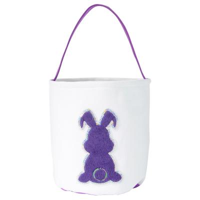 China Creative Cute Rabbit Bunny Ear Tote Bag Cotton Canvas Easter Egg Bag Kids Jute Fabric Gift Bag Durable Portable Handbag for sale