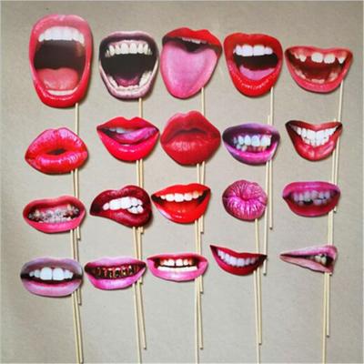 China High Quality Funny Party Suppies Birthday Party Wedding Decorations DIY Photo Booth Lip Mouth Props DIY Photobooth for sale