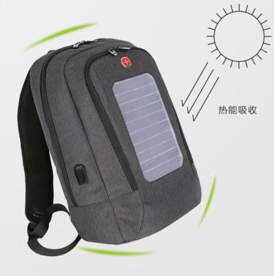 China Wholesale Solar Panel Men's Anti-theft Backpack USB Left Solar Backpack Belt Taineng Filling Waterproof Nylon Backpack for sale