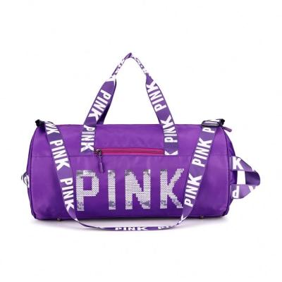 China Pink Gym Weekend Sequin Bag Yoga Fashion Sports Zipper Hot Holographic Rising Duffel Bag for sale