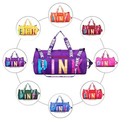 China 2020 Customzied letter weekender sports bags for gym duffel bag woman nylon gym bag for sale