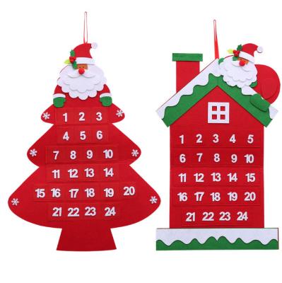 China Christmas Party Decoation Christmas Decoration DIY Gifts Felt Christmas Wall Tree With Ornament Set For Kids for sale