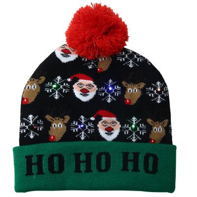 China Hot Selling Popular Elk Snowman Santa Christmas Hat Light Christmas Elf Glowing Hat For Child's Gift for sale