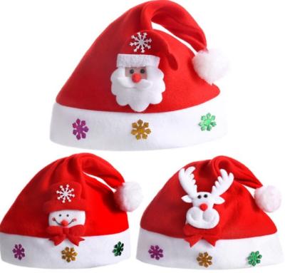 China Factory Price Led Light Plush Led Santa Hats Best Light Up Christmas Decorations Hat For Kids for sale