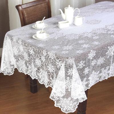 China Vlovelife 1pcs 90inch Modern Lace Tablecloth White Lace Snowflake Table Cover for Christmas Party Baby Shower Weddings Dining Table Decor for sale