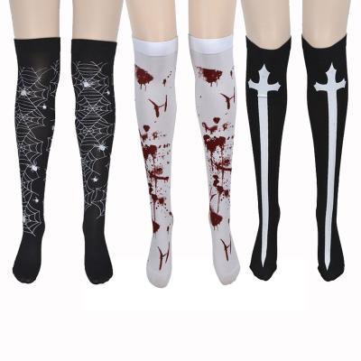 China Vlovelife 1pcs Halloween Neat Crossing Painting Modern Bloody Horrible Spider Cosplay Backdrops Stockings For Halloween Masquerade Decor for sale