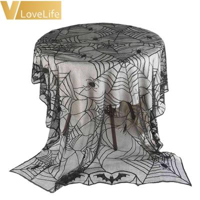 China Modern Vlovelife Halloween Tablecloths Lace Up Bat Spiderweb Table Cloth For Ghost Festival Halloween Party Decoration Supplies for sale