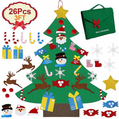 China DIY Vlovelife Felt Christmas Tree Set With Gift Box Kids DIY Ornaments Christmas Gift New Year DIY Felt Christmas Tree for sale