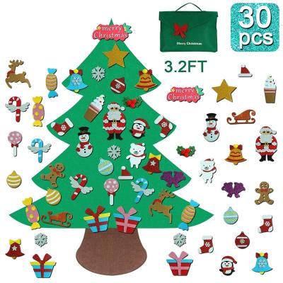 China DIY Vlovelife 1pcs 40*32 inch Glitter Felt Christmas Tree Set Decor Christmas Decorations Wall Hanging Ornaments Favors Gift for sale