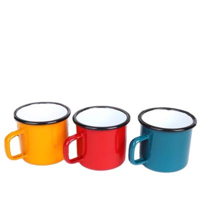 China Wholesale Mordern High Quality Ceramic Mug With Lid Imitation Enamel Mug Creative Tea Cup for sale