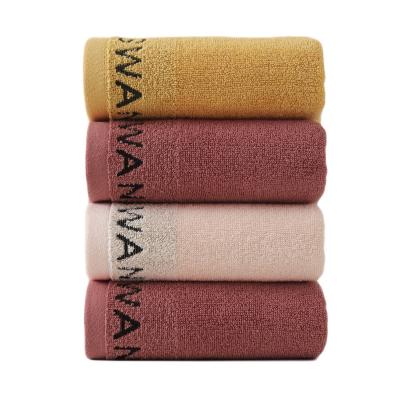 China Custom Embroidery Swan Logo Towel Microfiber Super Compressed Water Absorption Microfiber Cotton Kids Towels For Hair for sale