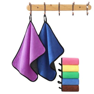 China Compressed Size Custom Color Quick Delivery Microfiber Car Wash Towel Cleaning Bilateral Square Drying Towel In Stock OEM ODM for sale