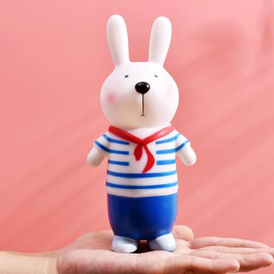 China Plastic Rabbit Piggy Bank Advertising Gifts Cartoon Rabbit Shape Vinyl Toys Decoration Change Savings Piggy Bank S Size for sale