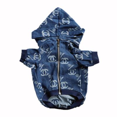 China 2022 stocked new autumn and winter knitted sweater luxury brand pet hooded jacket for sale